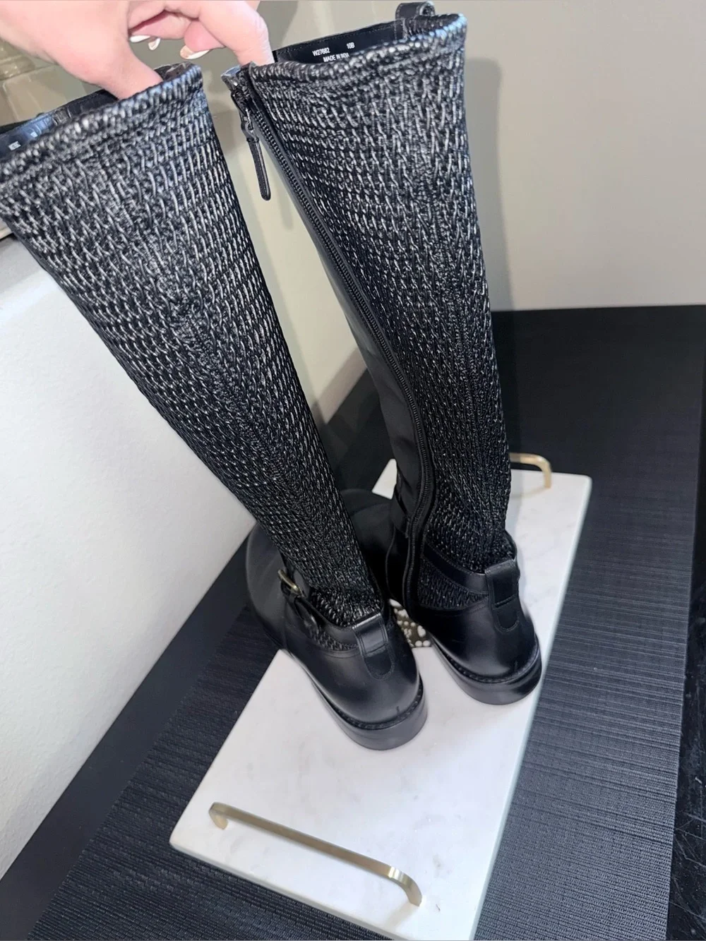 Cole Haan Women's Black Knee-High Leather Riding Boots Size 10